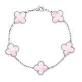 FLORAL BEAUTY BRACELET | PINK SILVER