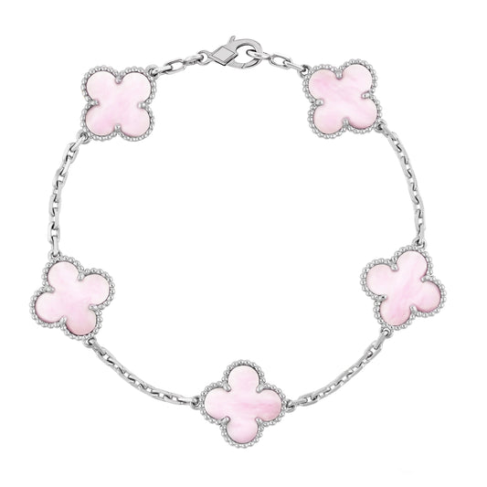 FLORAL BEAUTY BRACELET | PINK SILVER