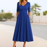 Lova™ | Sommarklänning med omlottdesign och korta ärmar