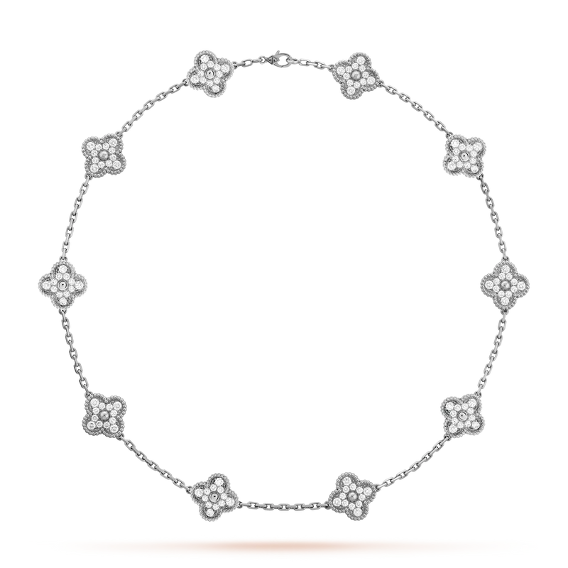 CLOVER DELUXE NECKLACE | WHITE