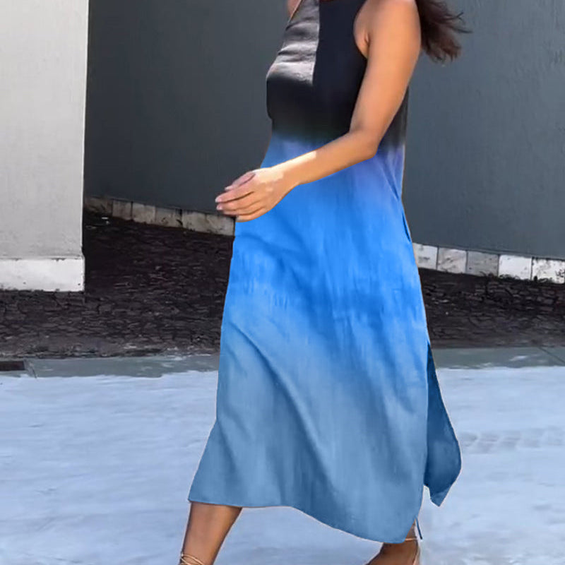 Camille™ | Ärmellös sommarklänning med trendig färgskiftning