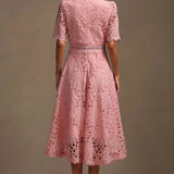 Violette™ | Klänning med Blommigt Broderi