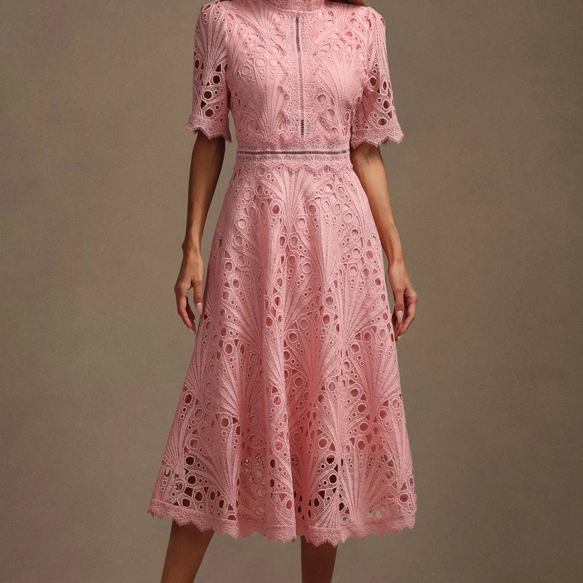 Violette™ | Klänning med Blommigt Broderi