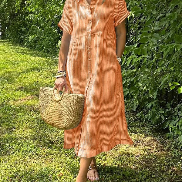 Wilma™ | Randig skjortklänning med tidlös elegans