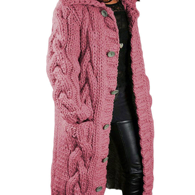 Elena™ | Lång kofta med Klassisk Kabelstickning