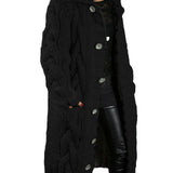 Elena™ | Lång kofta med Klassisk Kabelstickning