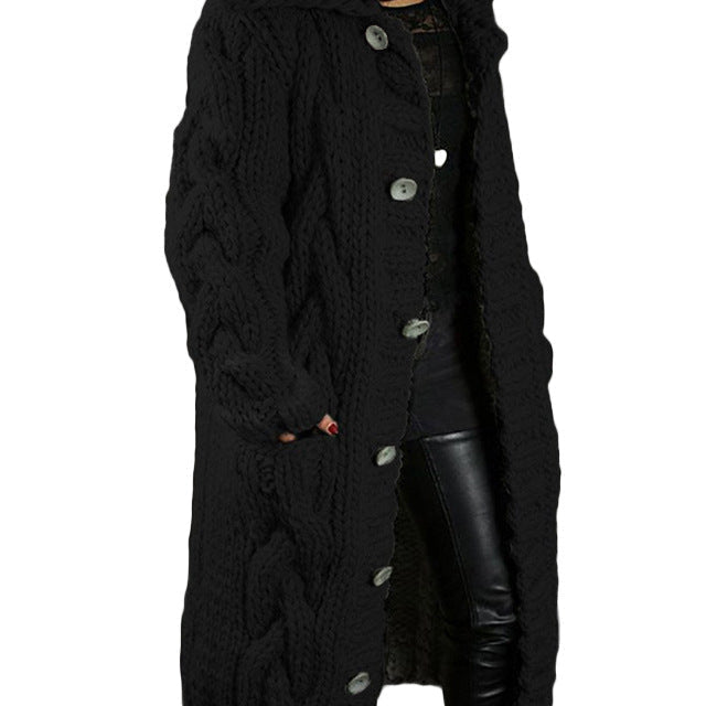 Elena™ | Lång kofta med Klassisk Kabelstickning