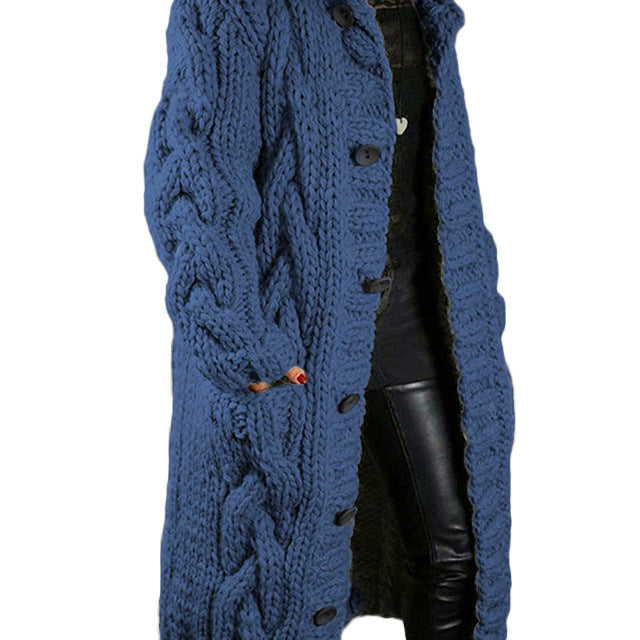 Elena™ | Lång kofta med Klassisk Kabelstickning