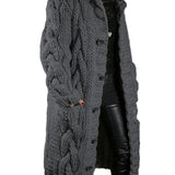 Elena™ | Lång kofta med Klassisk Kabelstickning