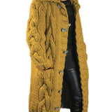 Elena™ | Lång kofta med Klassisk Kabelstickning