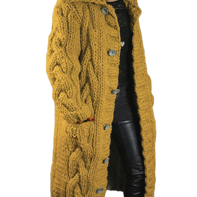 Elena™ | Lång kofta med Klassisk Kabelstickning