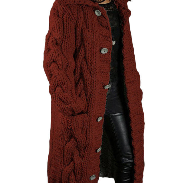 Elena™ | Lång kofta med Klassisk Kabelstickning