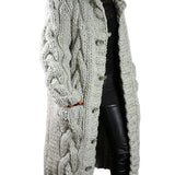 Elena™ | Lång kofta med Klassisk Kabelstickning