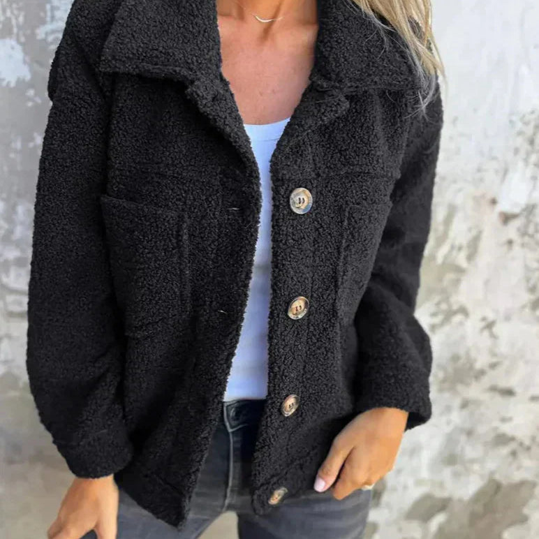 Elva | mjuk fleecetröja med knappar