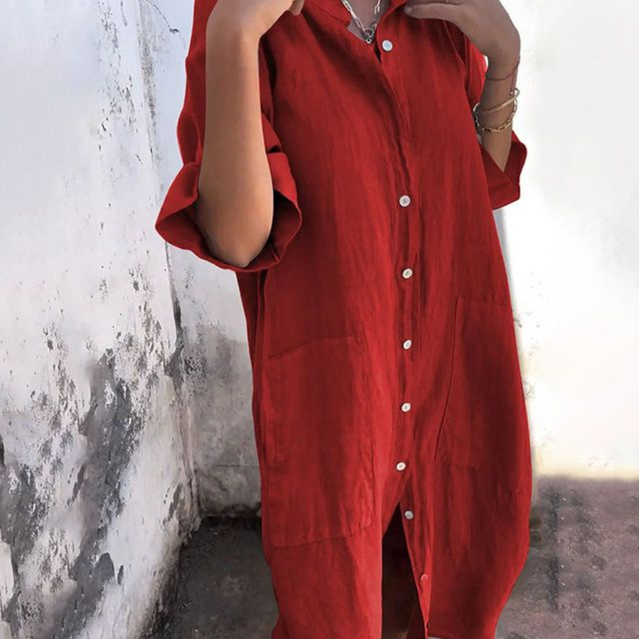 Alva™ | Ibiza-stil skjortklänning med avslappnad elegans