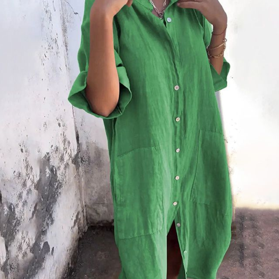 Alva™ | Ibiza-stil skjortklänning med avslappnad elegans