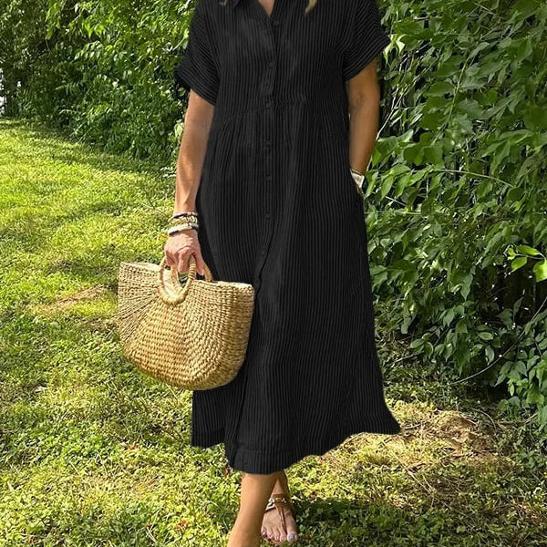 Wilma™ | Randig skjortklänning med tidlös elegans