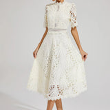 Violette™ | Klänning med Blommigt Broderi