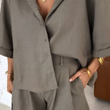 Desi™ | Lös Blus och Shorts Set