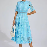 Violette™ | Klänning med Blommigt Broderi