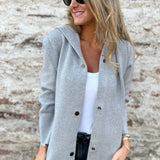 Majken™ | Casual kofta med huva och knäppning