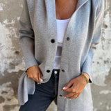 Majken™ | Casual kofta med huva och knäppning