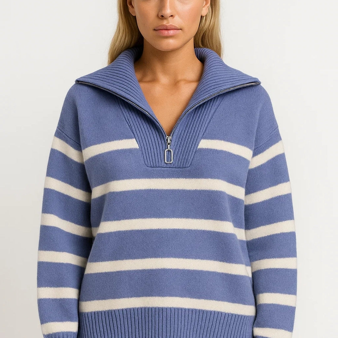 Kairis | Randig Halvzip-tröja