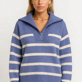 Kairis | Randig Halvzip-tröja