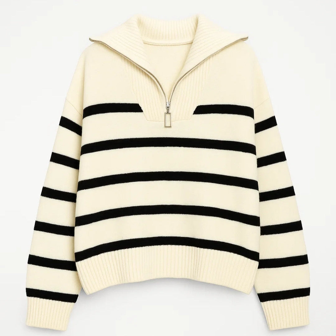 Kairis | Randig Halvzip-tröja