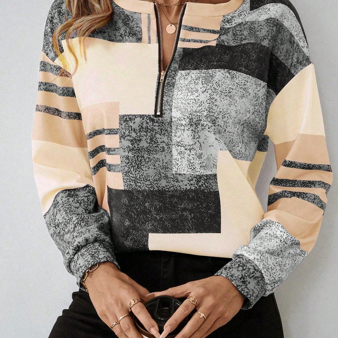 Lovis™ | Grafisk zip-tröja