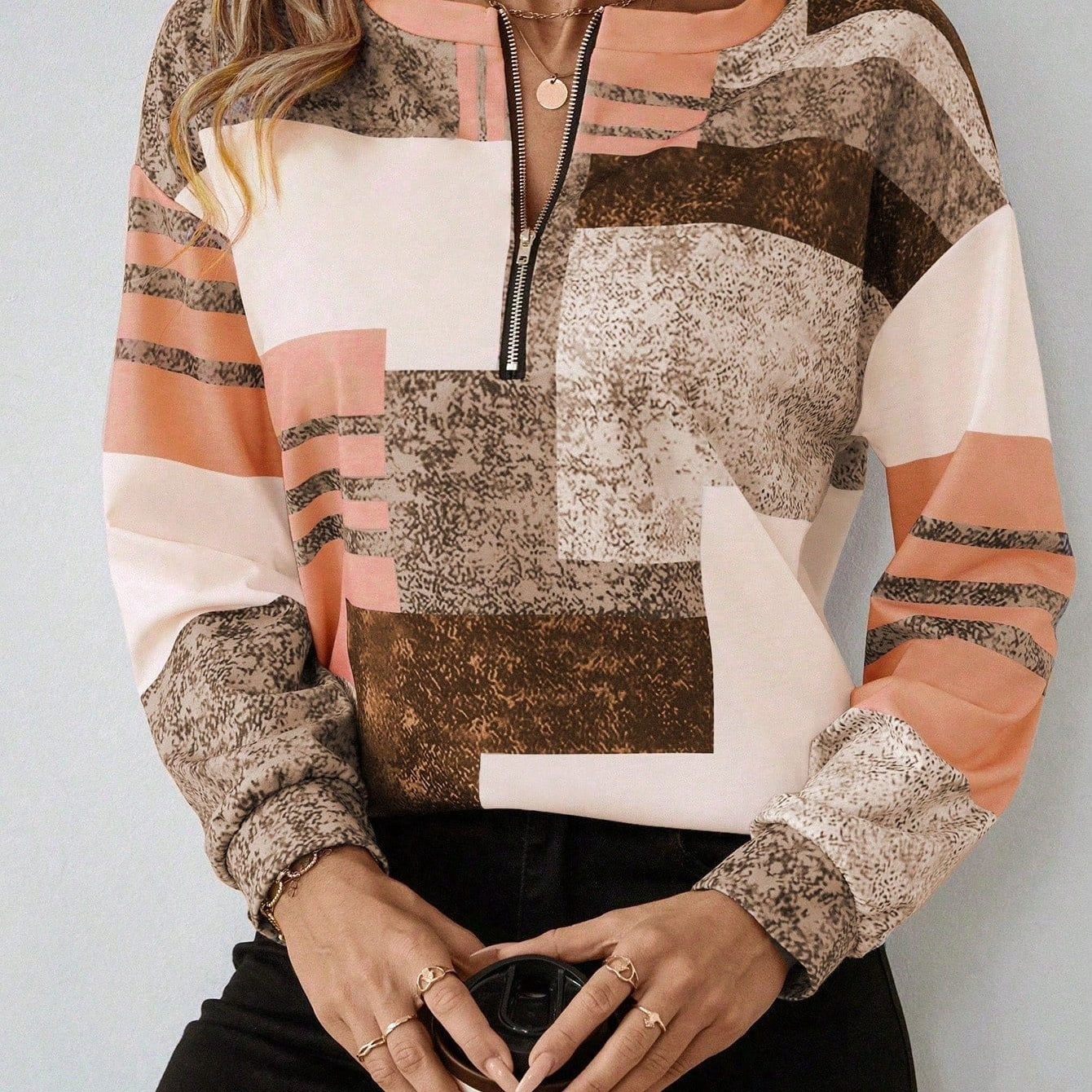 Lovis™ | Grafisk zip-tröja