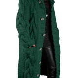 Elena™ | Lång kofta med Klassisk Kabelstickning