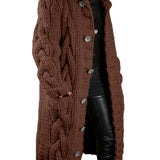 Elena™ | Lång kofta med Klassisk Kabelstickning