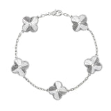 FLORAL BEAUTY BRACELET | WHITE SILVER