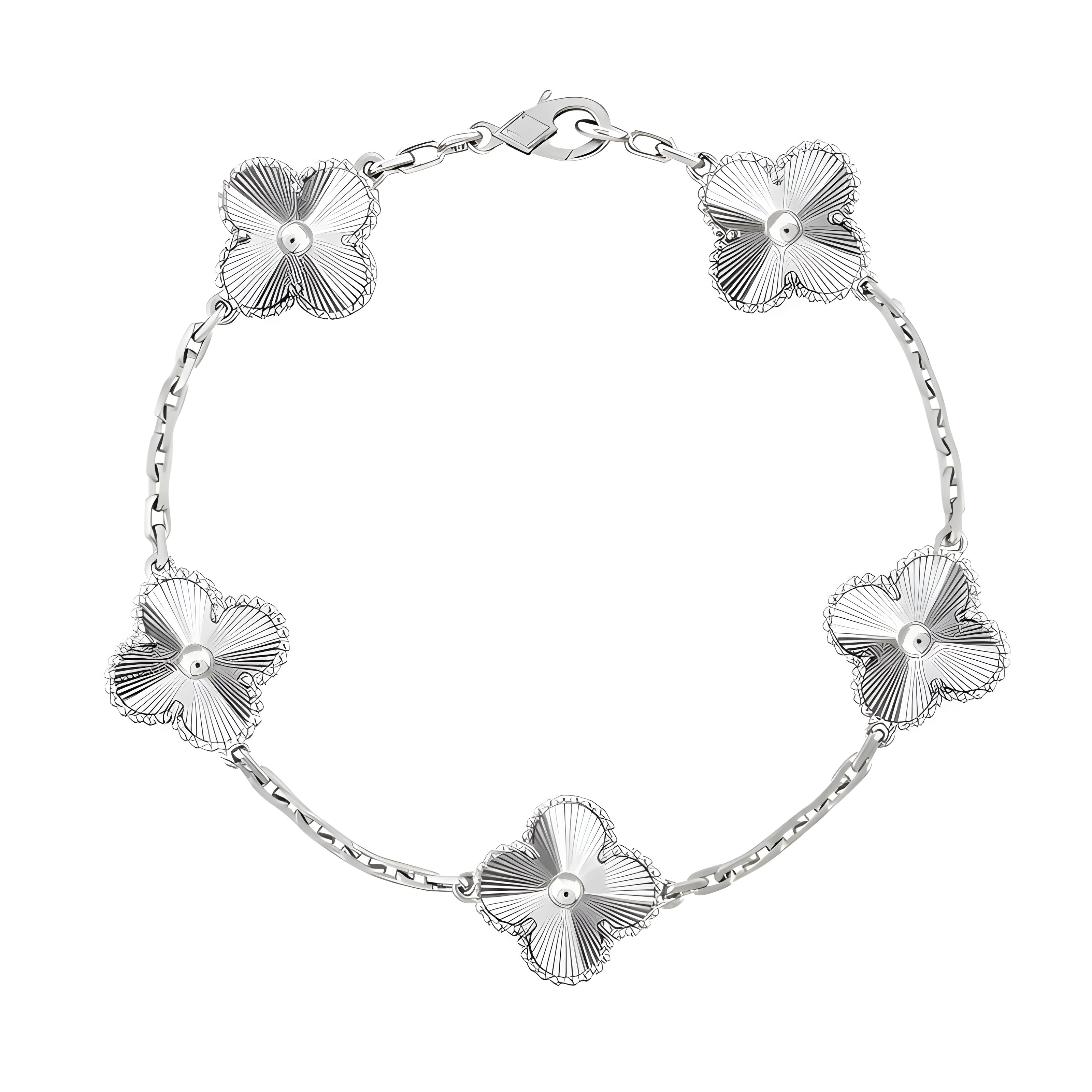 FLORAL BEAUTY BRACELET | WHITE SILVER
