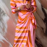 Hannah™ | Omslagsklänning med Mönster