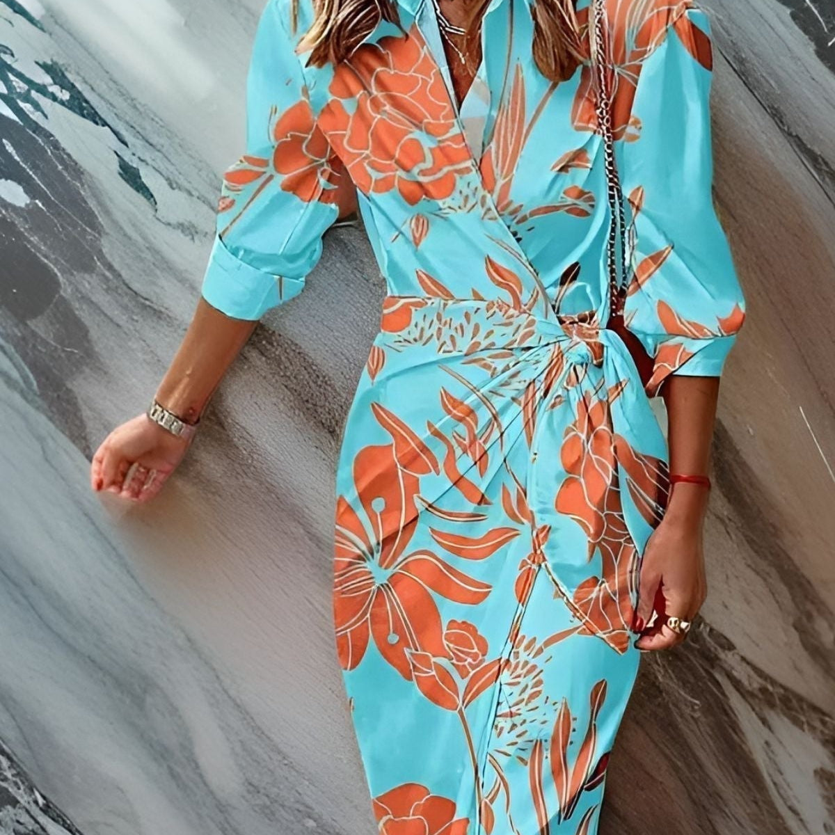 Hannah™ | Omslagsklänning med Mönster