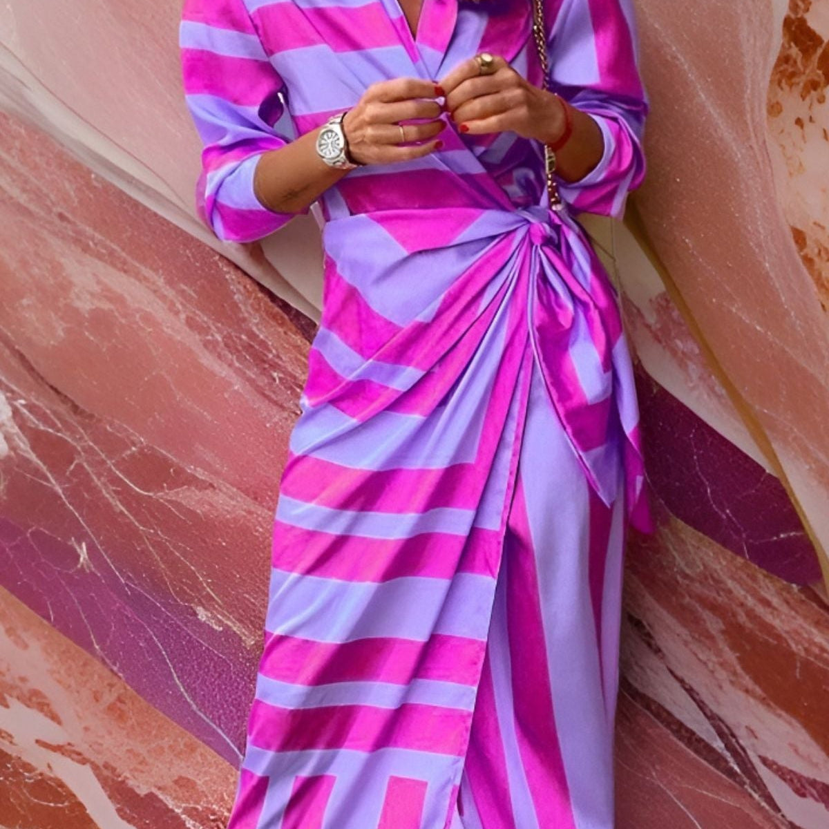 Hannah™ | Omslagsklänning med Mönster