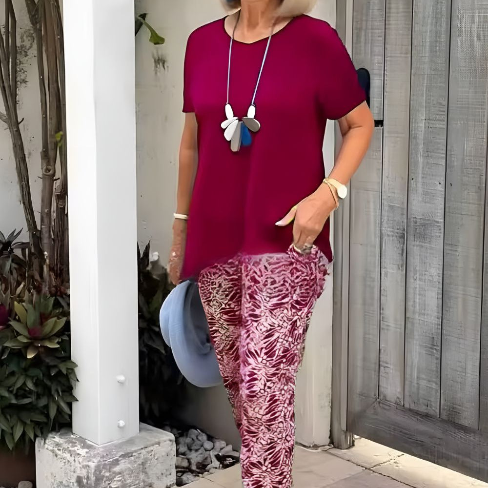 Elna™ | Casual Tvådelat Blommigt Set