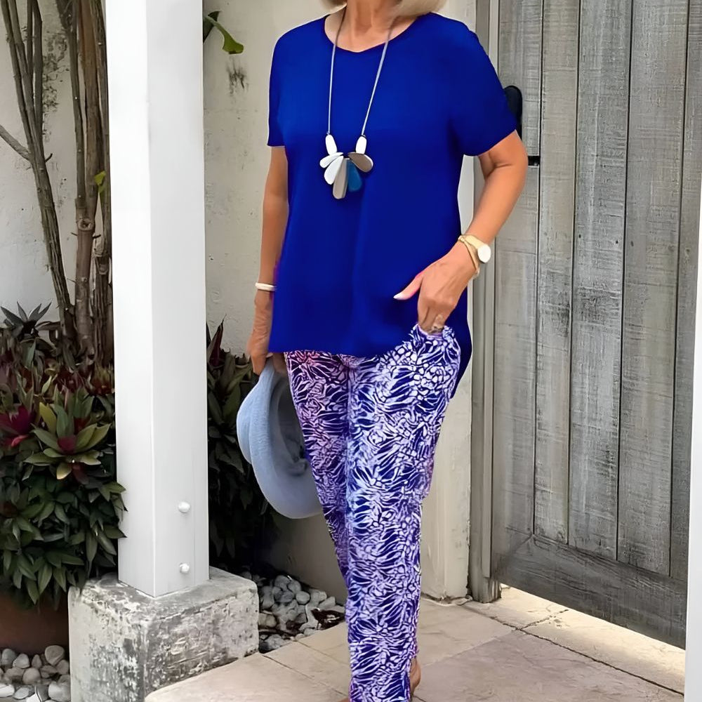 Elna™ | Casual Tvådelat Blommigt Set