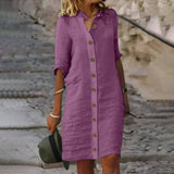 Bea™ | Casual Midi-Skjortklänning