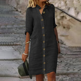 Bea™ | Casual Midi-Skjortklänning