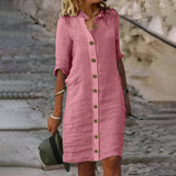 Bea™ | Casual Midi-Skjortklänning