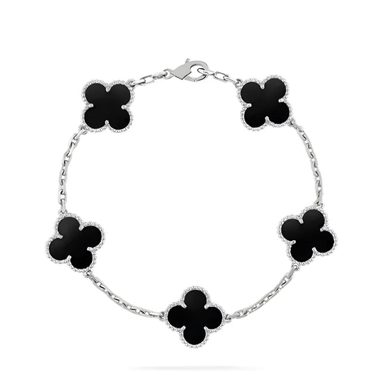 FLORAL BEAUTY BRACELET | BLACK SILVER