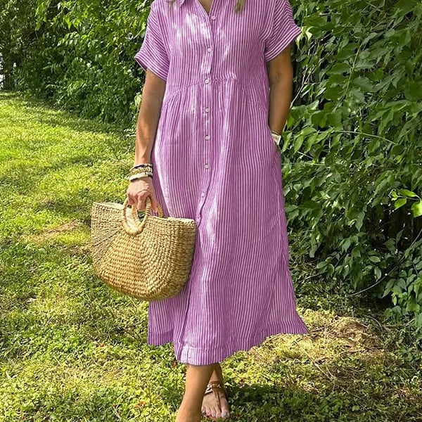 Wilma™ | Randig skjortklänning med tidlös elegans