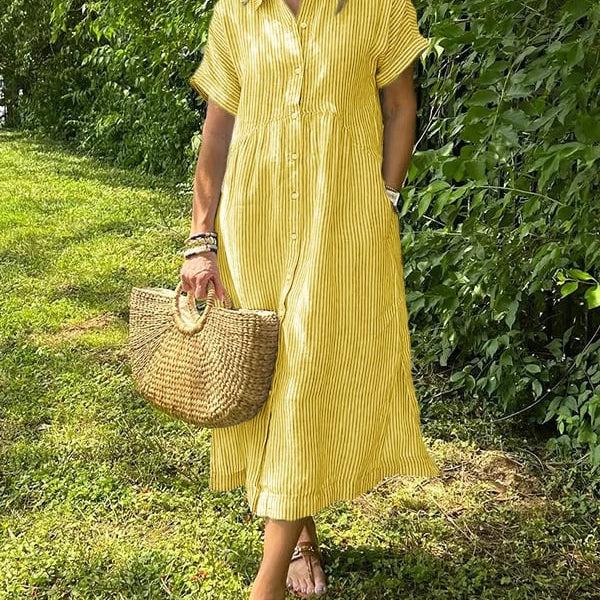 Wilma™ | Randig skjortklänning med tidlös elegans