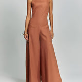 Helena™ | Brun Halter Jumpsuit