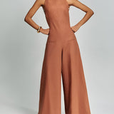 Helena™ | Brun Halter Jumpsuit