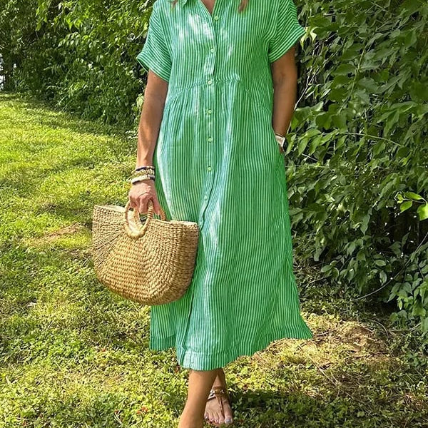 Wilma™ | Randig skjortklänning med tidlös elegans