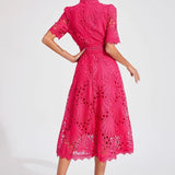 Violette™ | Klänning med Blommigt Broderi